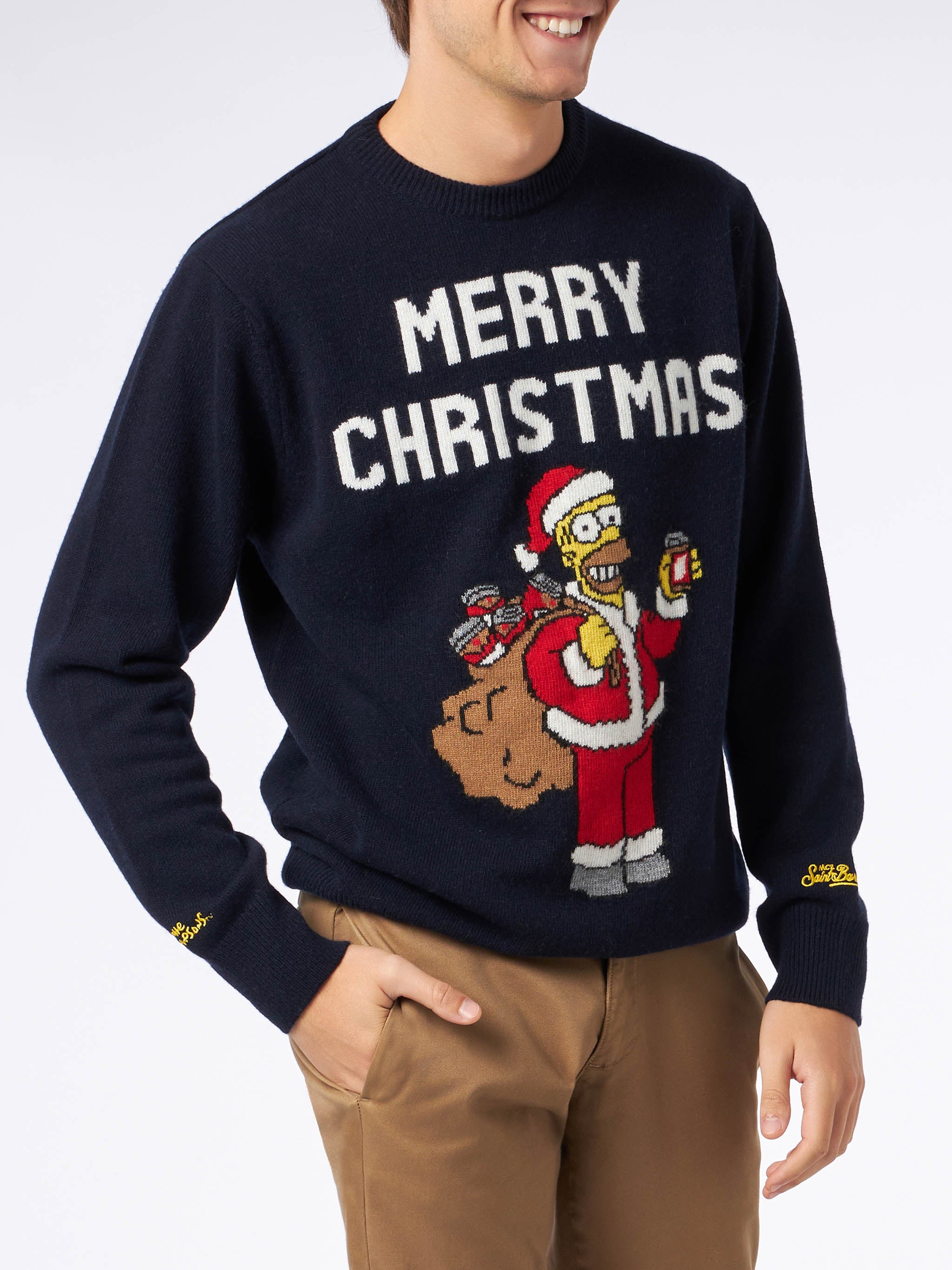 Man crewneck sweater with Homer Simpson jacquard print THE SIMPSONS SPECIAL EDITION