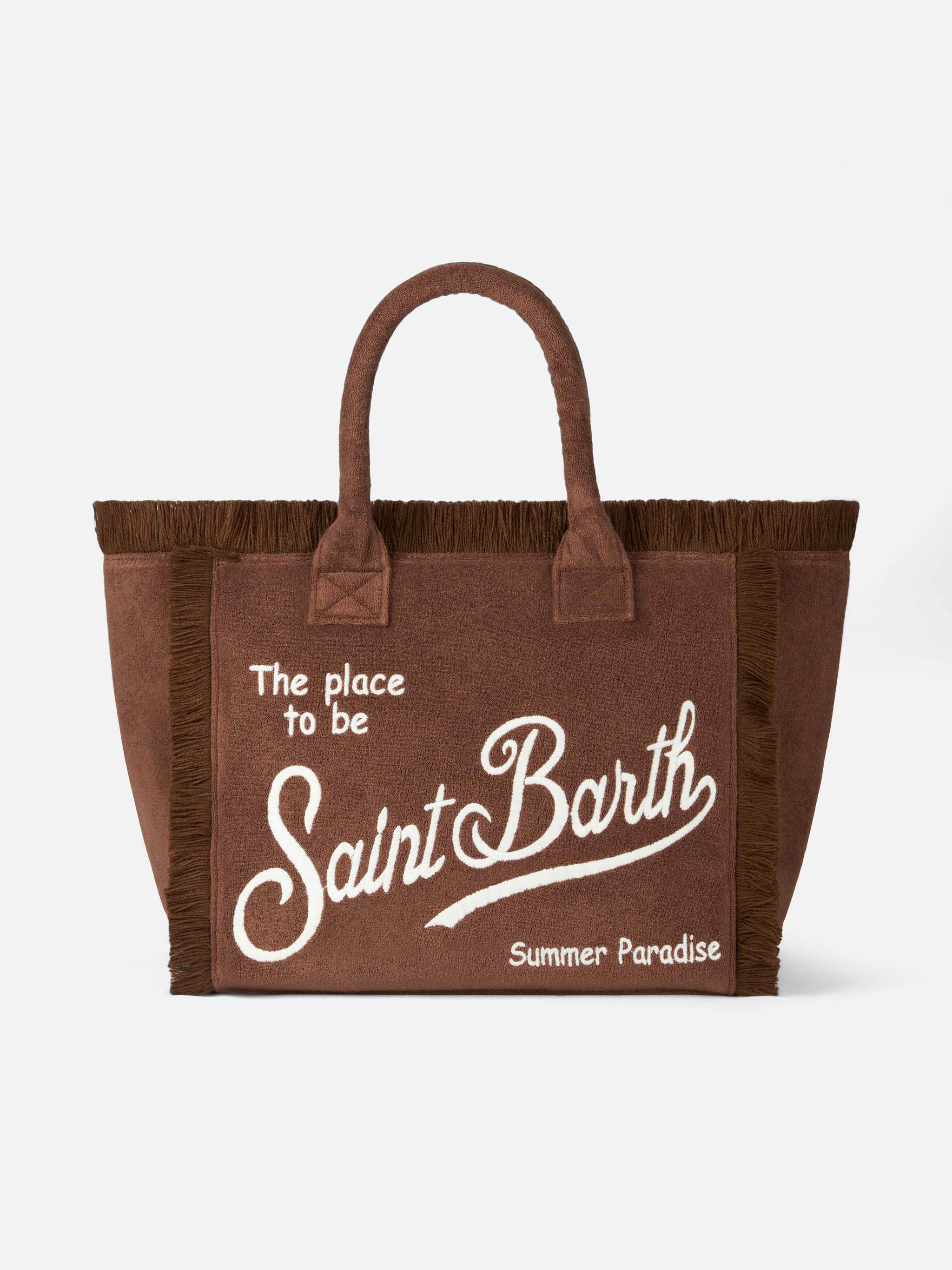 MC2 Saint Barth Vanity mini terry cloth tote bag for women Fluorescent  Green