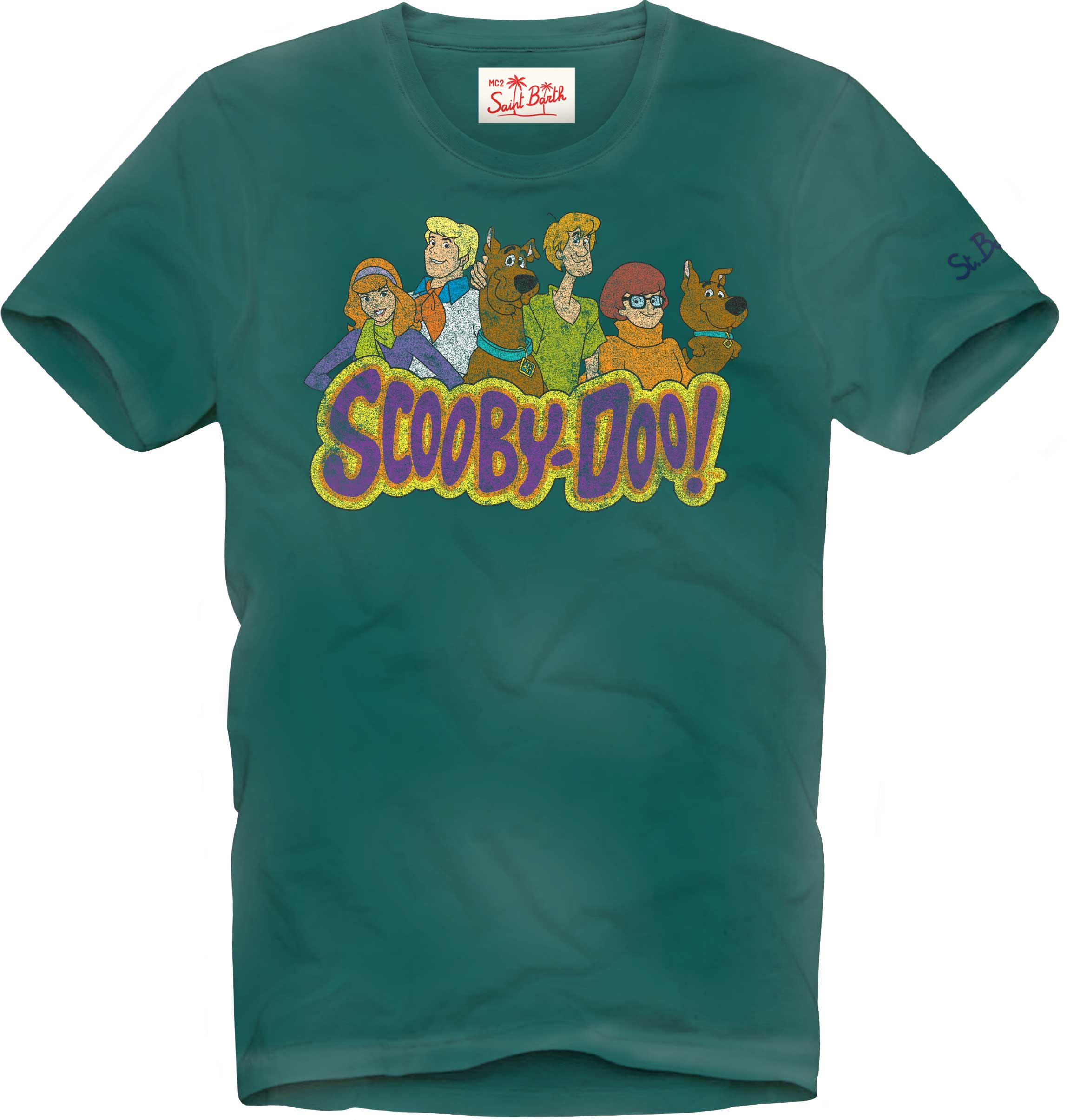 T-shirt uomo in cotone trattamento vintage con stampa Scooby Doo