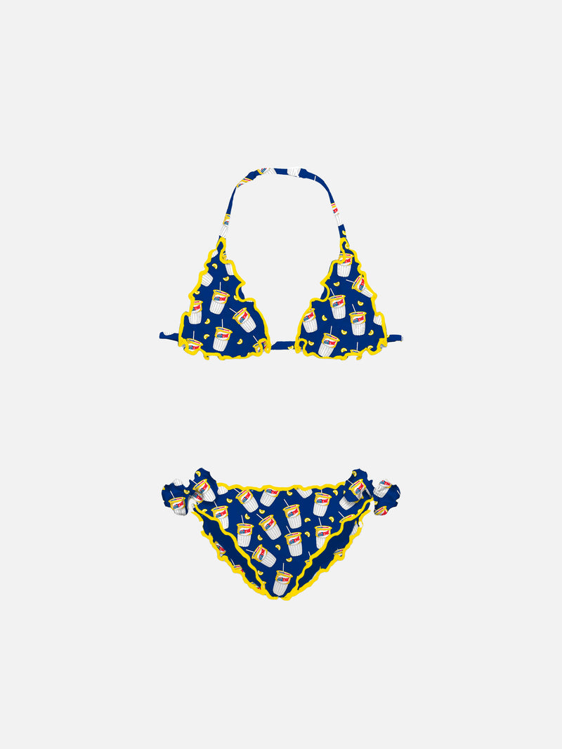 Girl triangle bikini with Estathé print | Estathé® Special Edition