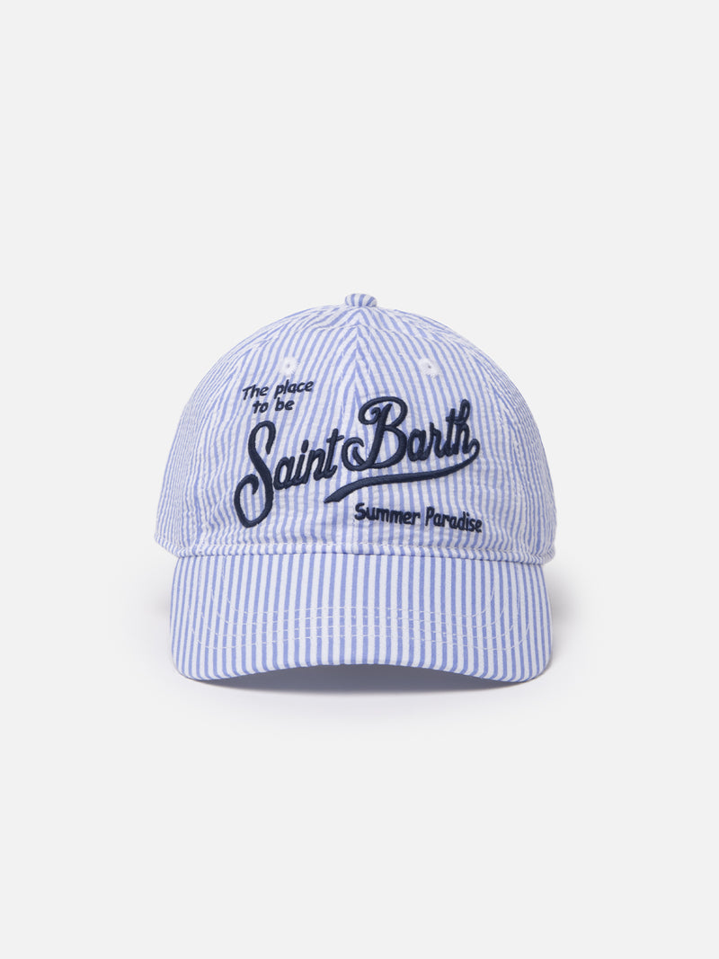 Seersucker embroidered ball cap Catcher – MC2 Saint Barth