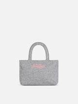 Weiche Clarine-Handtasche aus Wolle mit Jacquard-Maxi-Logo