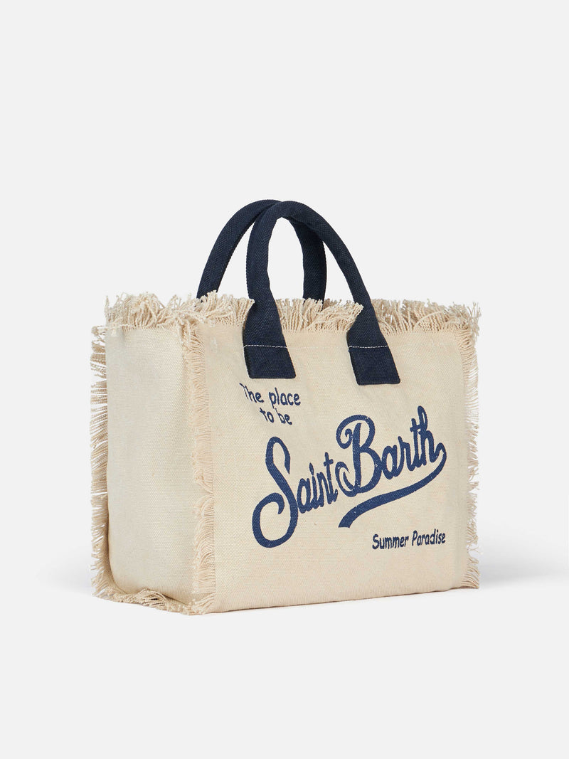 Borsa Colette in tela di cotone bianco sporco