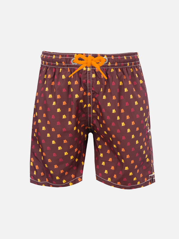 Boy swim shorts with AS Roma print | AS ROMA SPECIAL EDITION