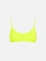 Woman fluo yellow bralette swimsuit