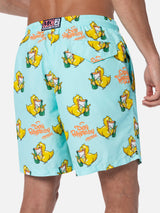 Man lightweight fabric swim-shorts Lighting with Cryptopuppets print | CRYPTOPUPPETS SPECIAL EDITION