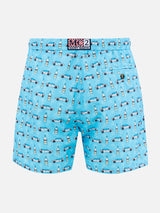 Man lightweight fabric swim-shorts Lighting Micro Fantasy with Lancia Delta print | LANCIA SPECIAL EDITION