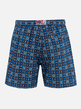 Man lightweight fabric swim-shorts Lighting 70 with majolica print