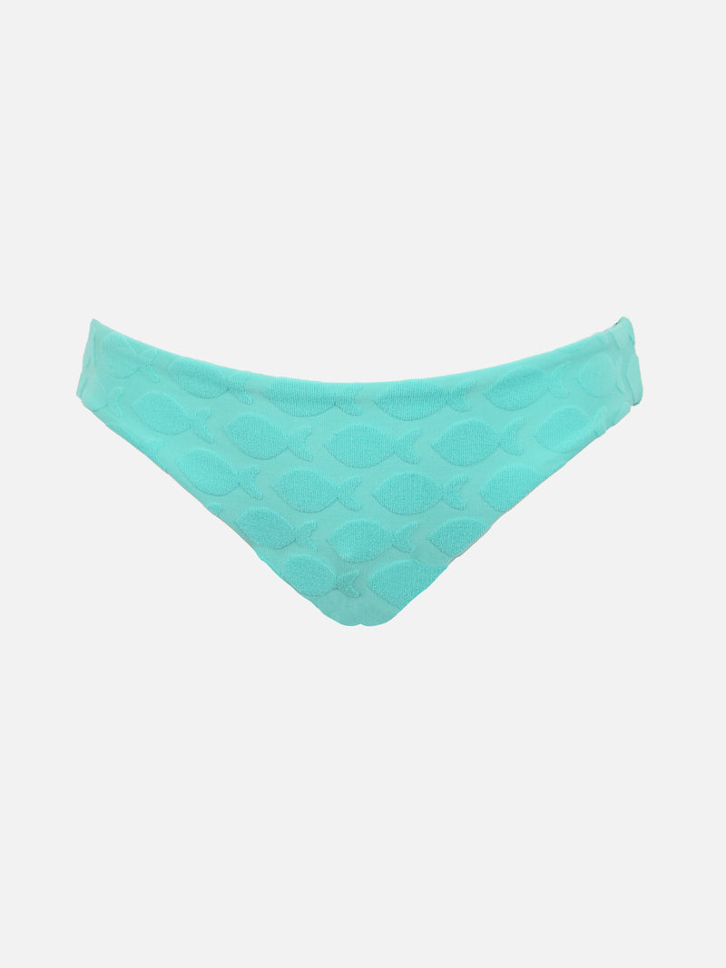 Slip mare bambina verde acqua con fiocco