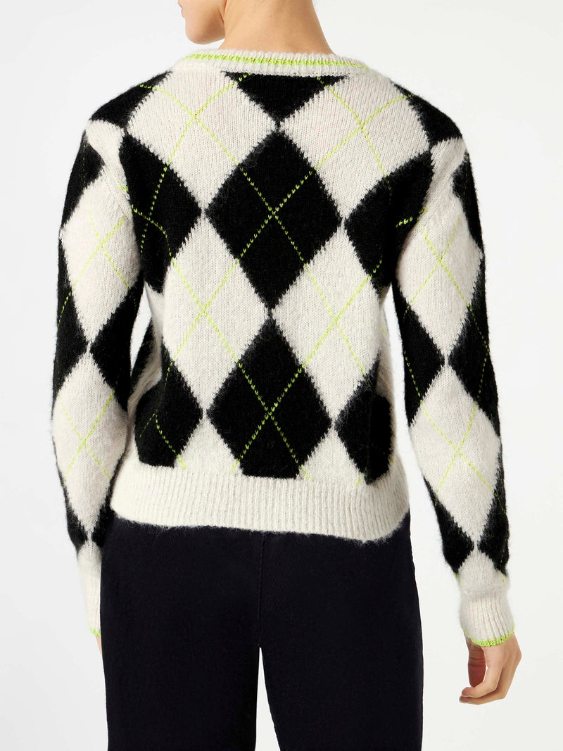 Brushed Argyle Crewneck Sweater