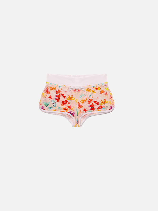 Butterfliy print girl beach shorts