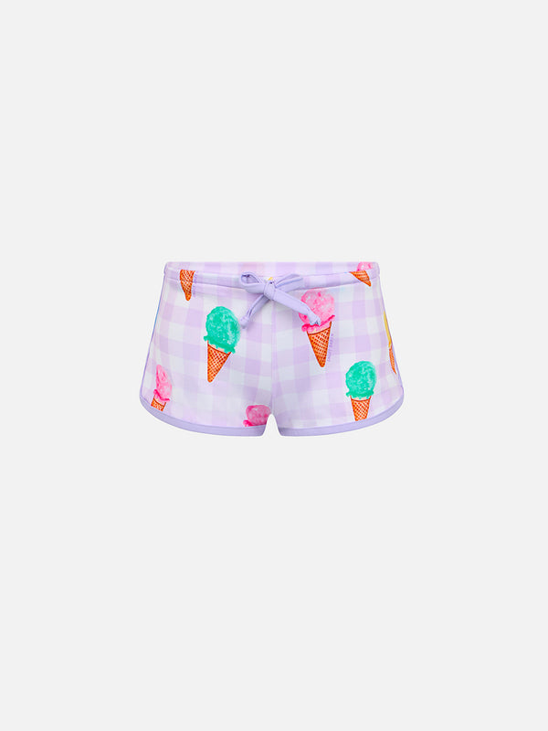 girl-beach-shorts-coco-ice-cream-print