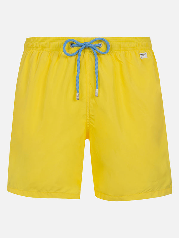 Man lightweight fabric light yellow swim-shorts Lighting Pantone | PANTONE SPECIAL EDITION