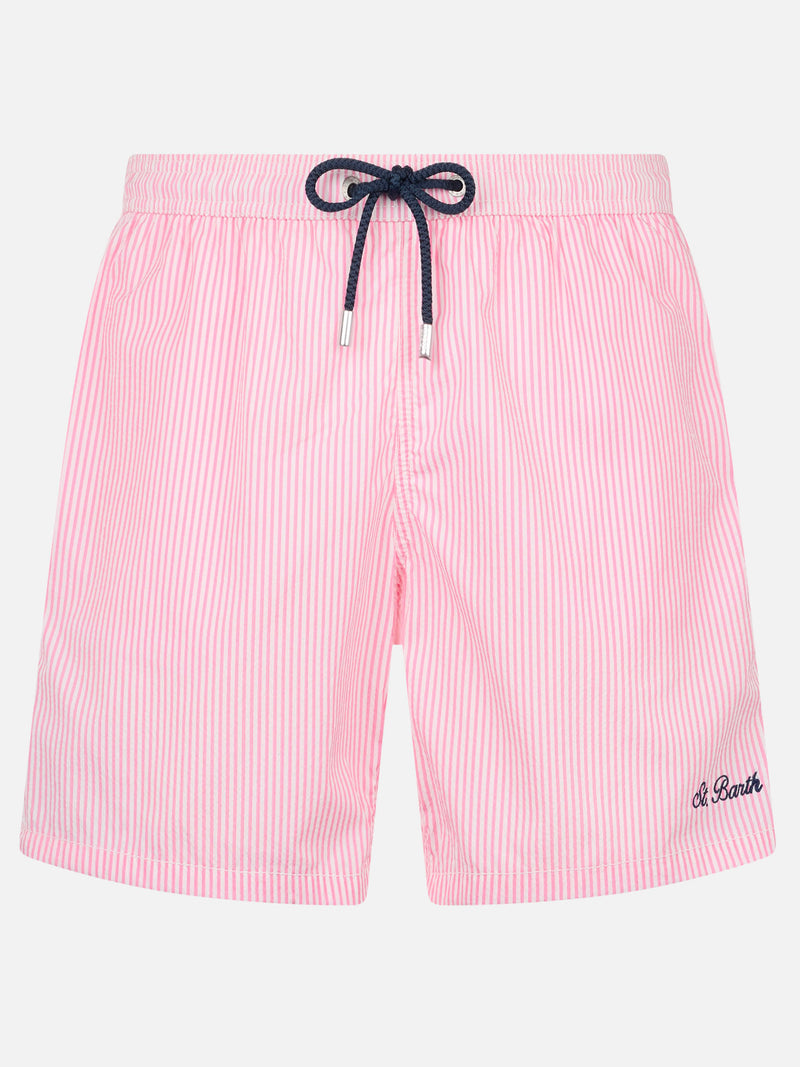 Man seersucker striped swim shorts Patmos