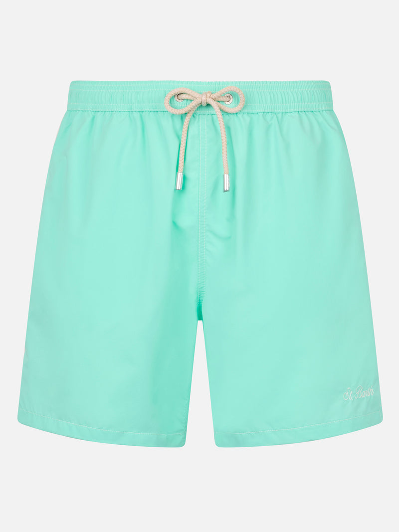 Mittellange Herren-Badeshorts Patmos in Salbeigrün