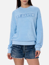 Hellblaues Stardust-Sweatshirt aus Frottee für Damen