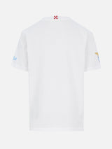 Boy cotton t-shirt with Di Padre in Figlio embroidery | SS LAZIO SPECIAL EDITION