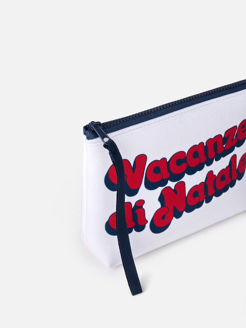 Wollpochette Aline mit Vacanze di Natale-Aufdruck | VACANZE DI NATALE SONDERAUSGABE