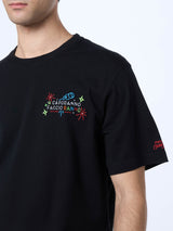 Man heavy cotton t-shirt Arnott with a Capodanno faccio danno embroidery | INSULTI LUMINOSI SPECIAL EDITION