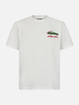 Man heavy cotton t-shirt Arnott with Cortina car ski embroidery