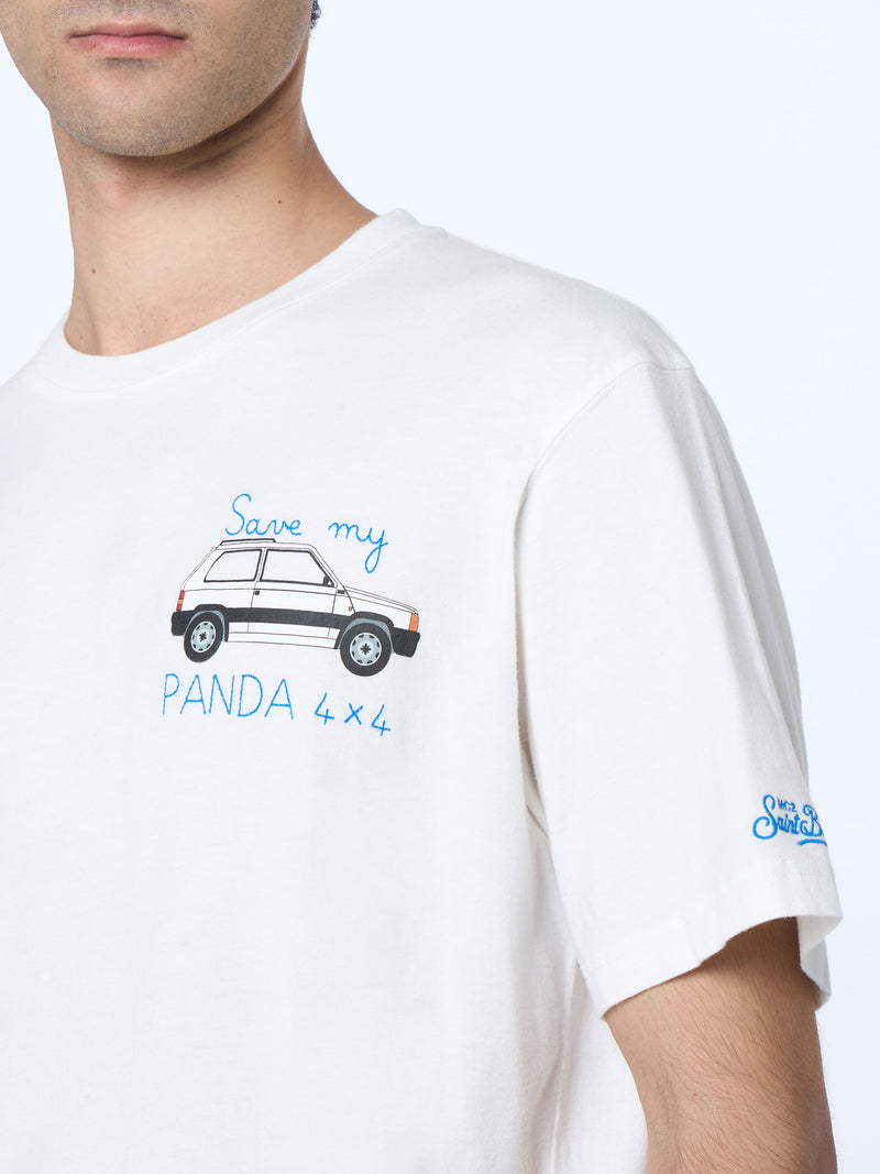 Man heavy cotton t-shirt Arnott with Save Panda embroidery | FIAT PANDA SPECIAL EDITION