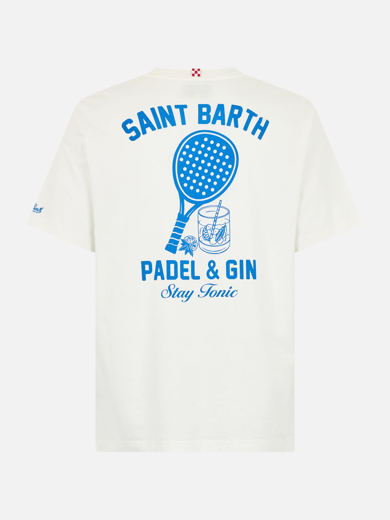 Man heavy cotton t-shirt Arnott with Padel gin tonic print