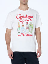 Man heavy cotton t-shirt Arnott with Christmas spirits embroidery