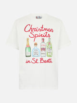 Man heavy cotton t-shirt Arnott with Christmas spirits embroidery