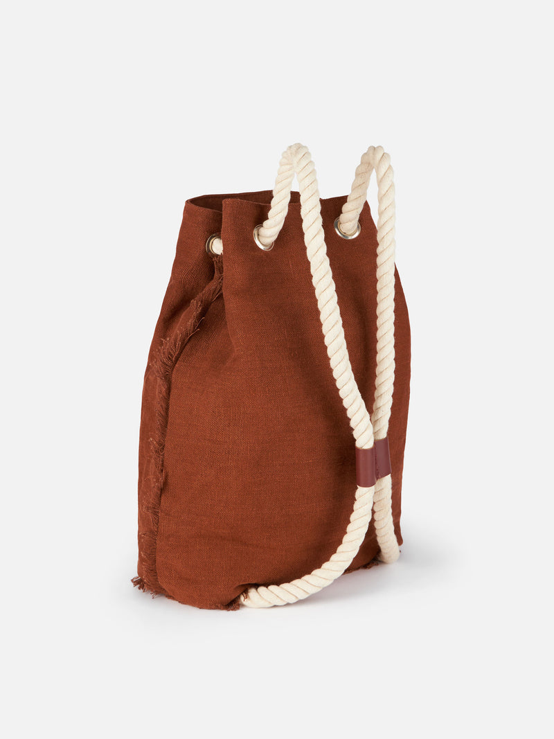 Brown boat linen backpack