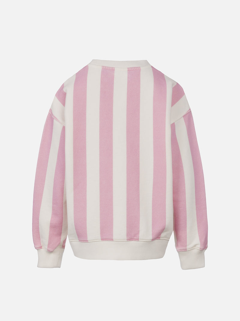 Girl striped sweatshirt Briony with Saint Barth embroidery