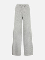 Pantaloni da donna in maglia grigio mélange Cabon