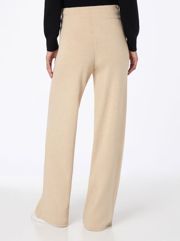 Woman beige knit pants Cabon