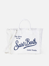 Off-white Colette Linen handbag with Saint Barth logo print