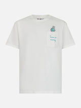 Man white cotton t-shirt Connor with Time is money embroidery