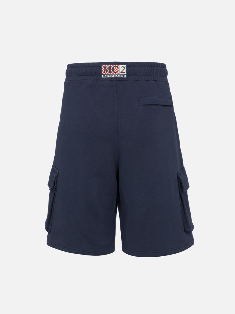 Marineblaue kurze Cargohose für Herren von Cargy