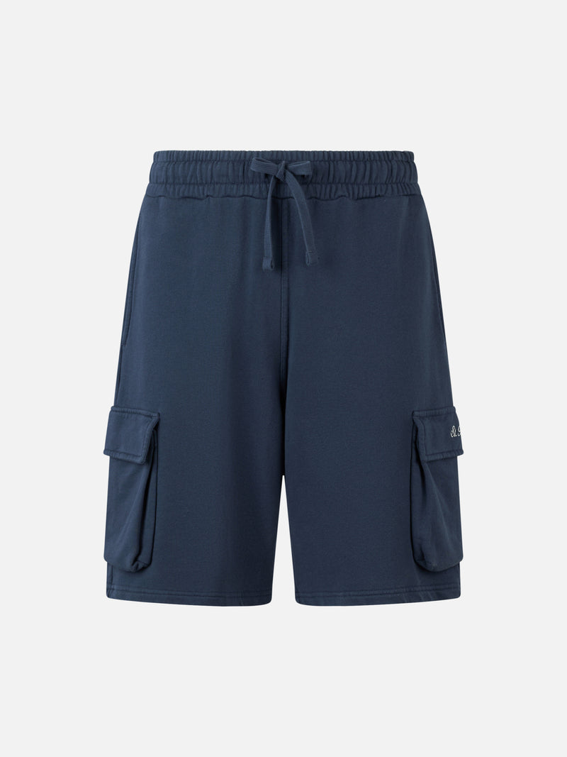 Pantaloncini cargo da uomo blu navy Cargy