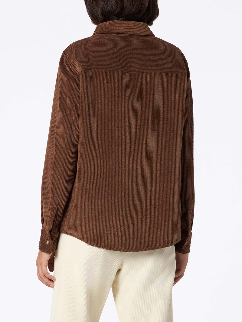 Woman shirt Deer corduroy brown