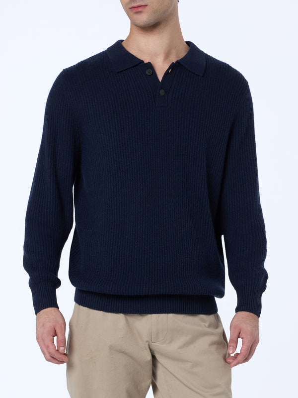 Man Downing ribbed sweater blue navy