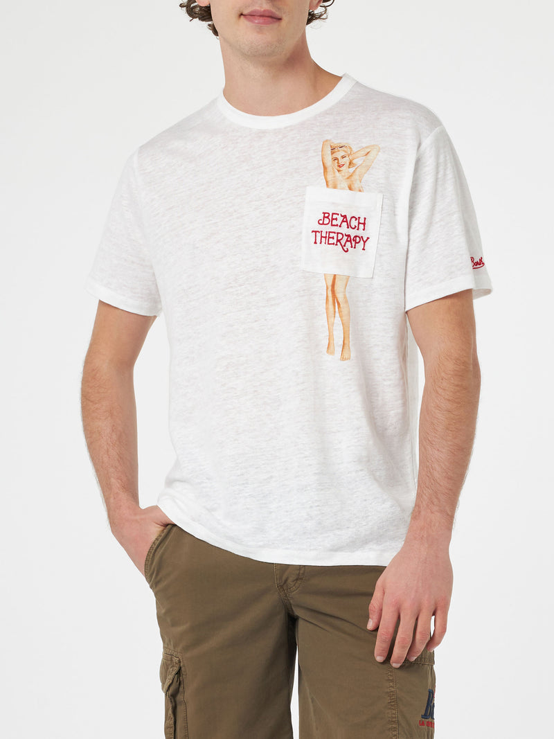 Linen Jersey Embroidered Logo T-shirt
