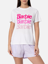 Woman cotton jersey crewneck t-shirt Emilie with Barbie logo print | BARBIE SPECIAL EDITION