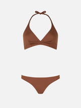 Woman brown triangle bralette bikini Gaia Maia