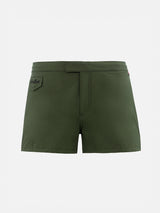 Man military green fitted cut swim shorts Harrys