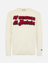 Man white sweater Heron with jacquard print logo Vacanze di Natale | VACANZE DI NATALE SPECIAL EDITION