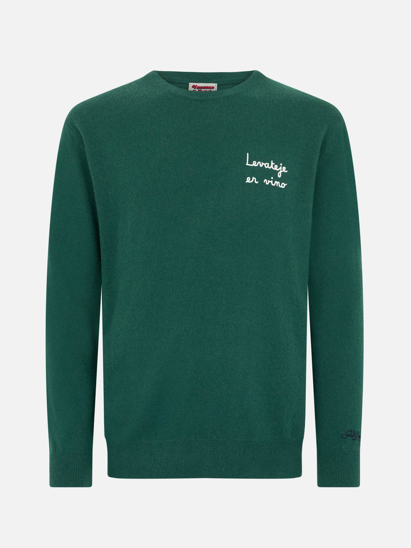 Maglia da uomo verde Heron Light con ricamo Levateje er vino| VACANZE DI NATALE EDIZIONE SPECIALE