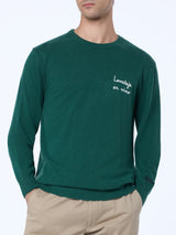 Man green sweater Heron Light with Levateje er vino embroidery| VACANZE DI NATALE SPECIAL EDITION