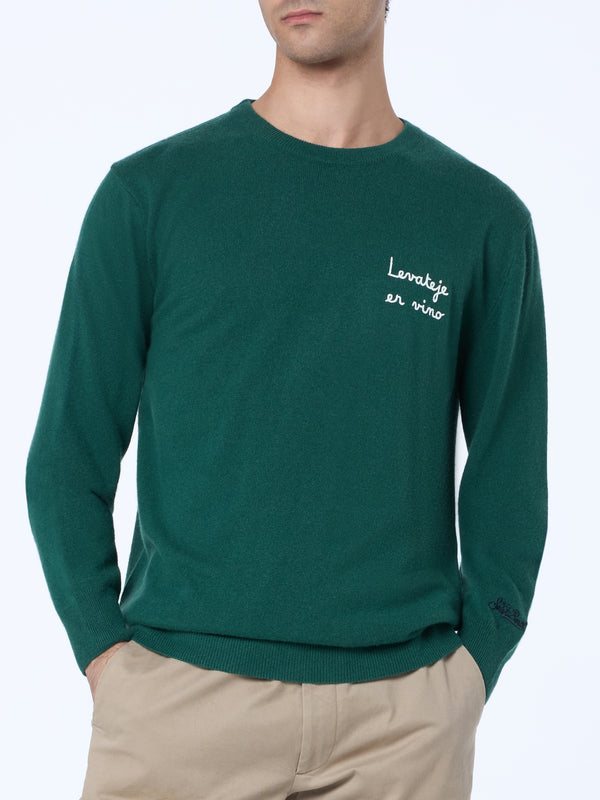 Maglia da uomo verde Heron Light con ricamo Levateje er vino| VACANZE DI NATALE EDIZIONE SPECIALE