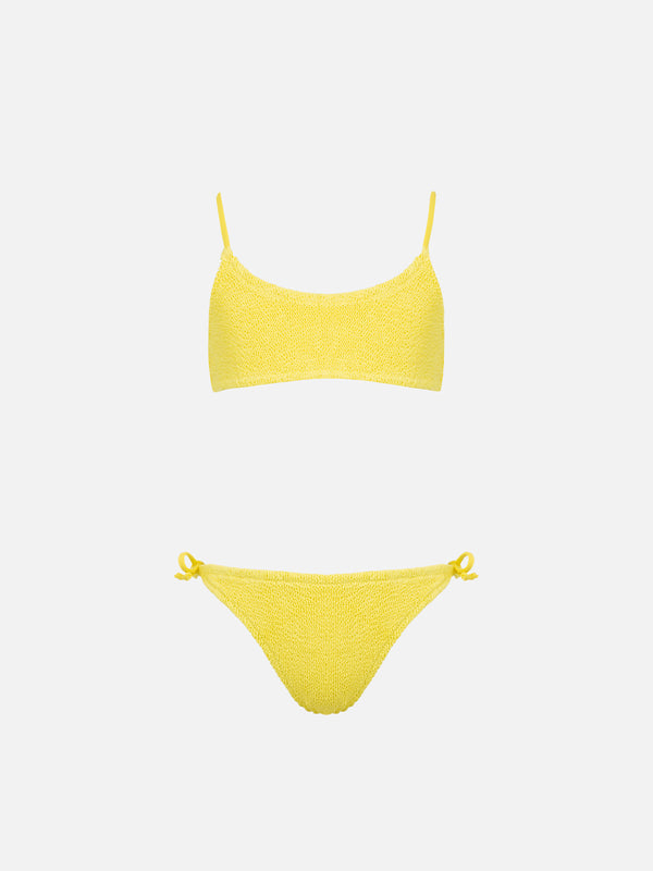 Bikini a bralette da bambina giallo pallido Jaiden