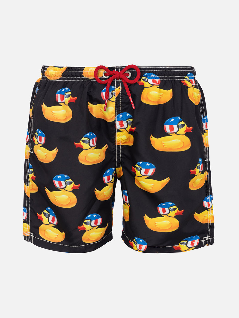 Bikers ducky  boy's light fabric swim shorts