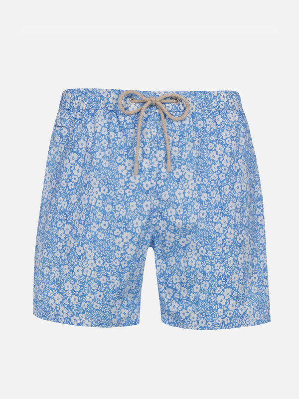 Boy Comfort Light swim shorts with vintage flower print