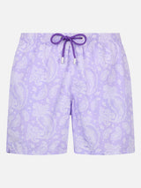 Herren-Badeshorts Lighting aus leichtem Stoff mit Paisley-Print